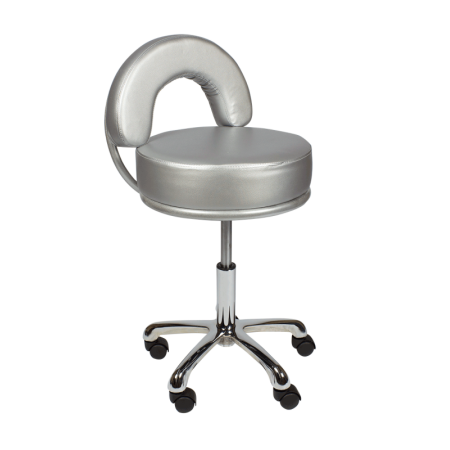 TABURETE ESPECIAL PEDICURA PLATA