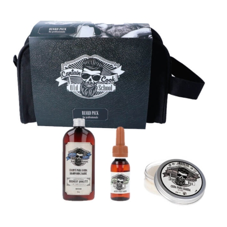 KIT BARBA CAPTAIN COOK (CHAMPU PARA BARBA 250 ML+ACEITE PARA BARBA 30 ML+BEARD WAX 50 ML)